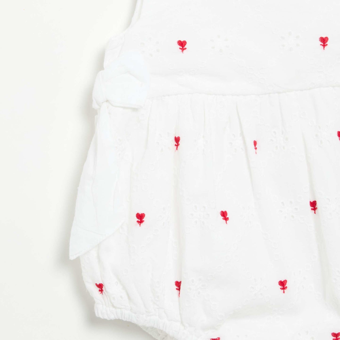Sleeveless Romper with Embroidery BEIGE