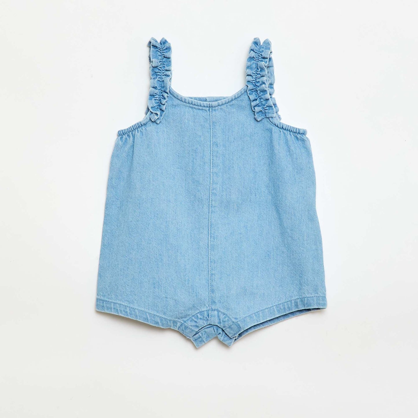 Denim short romper BLUE