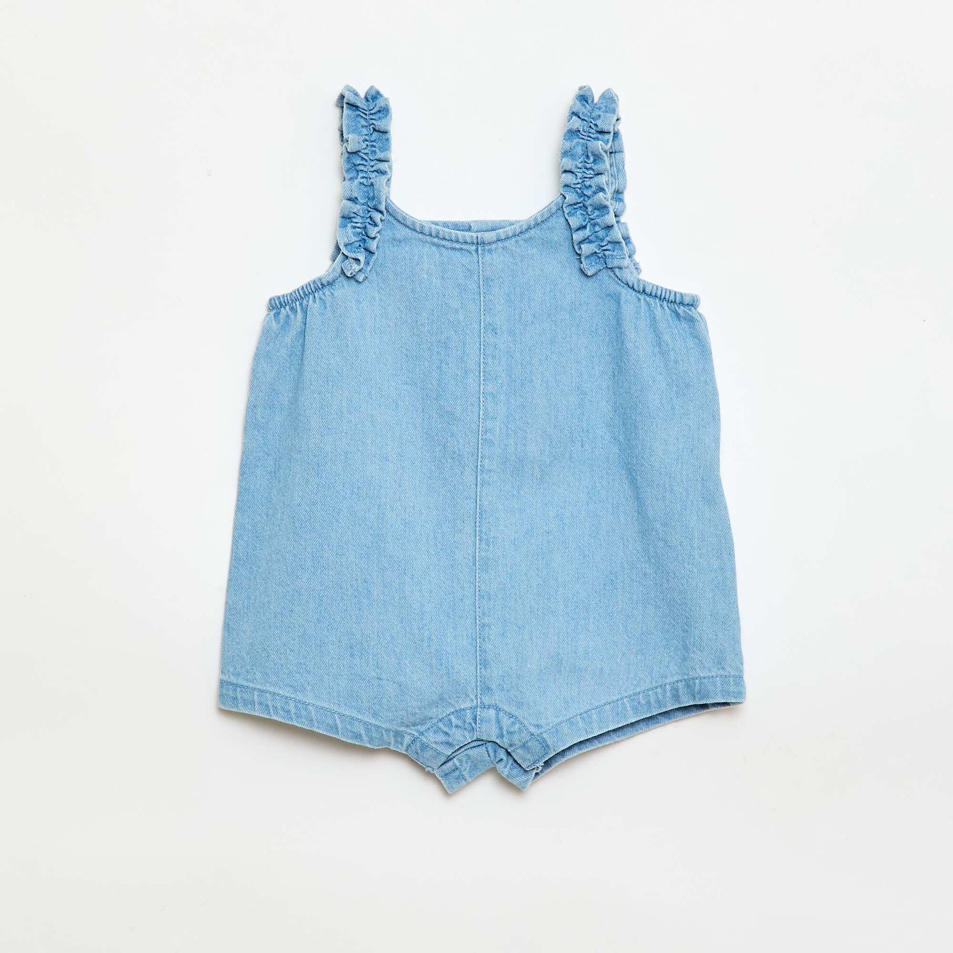 Denim short romper BLUE