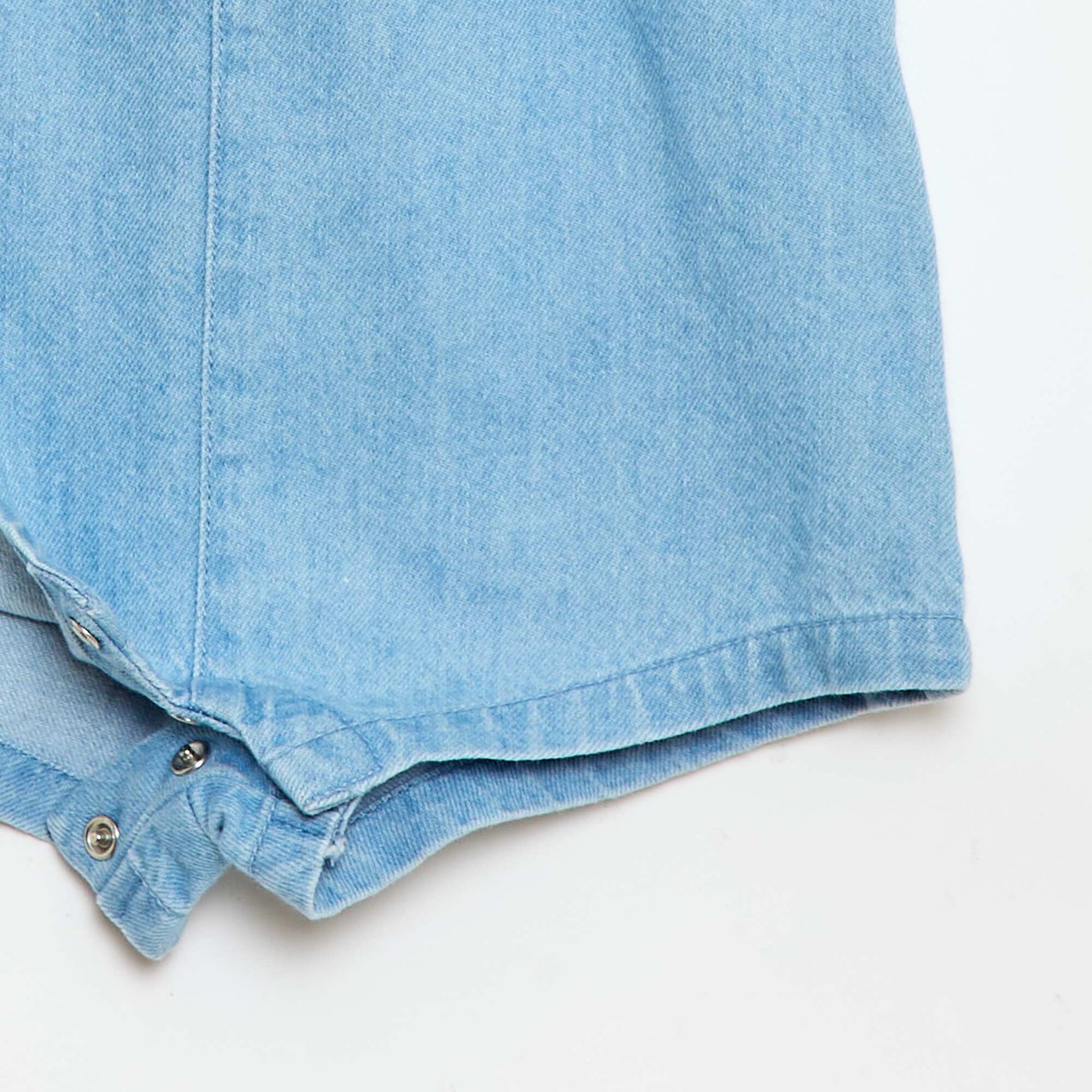 Denim short romper BLUE