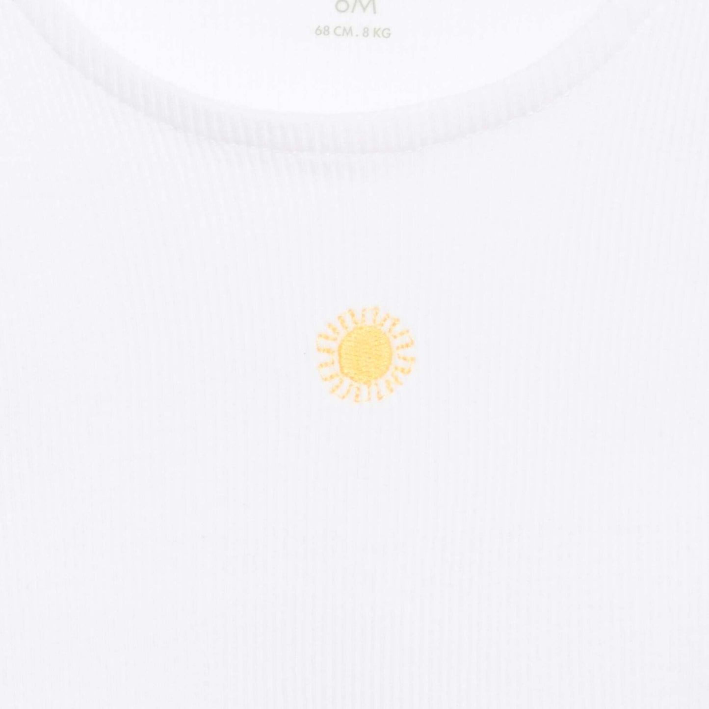Ribbed tank top with wavy hem WHITE