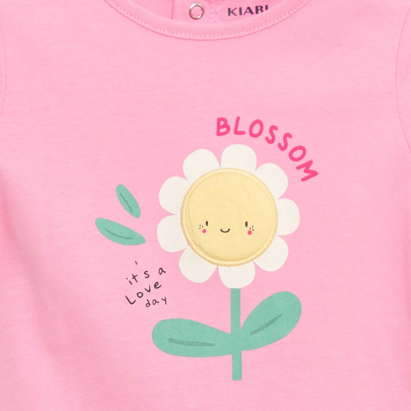 Printed and embroidered short-sleeved T-shirt PINK