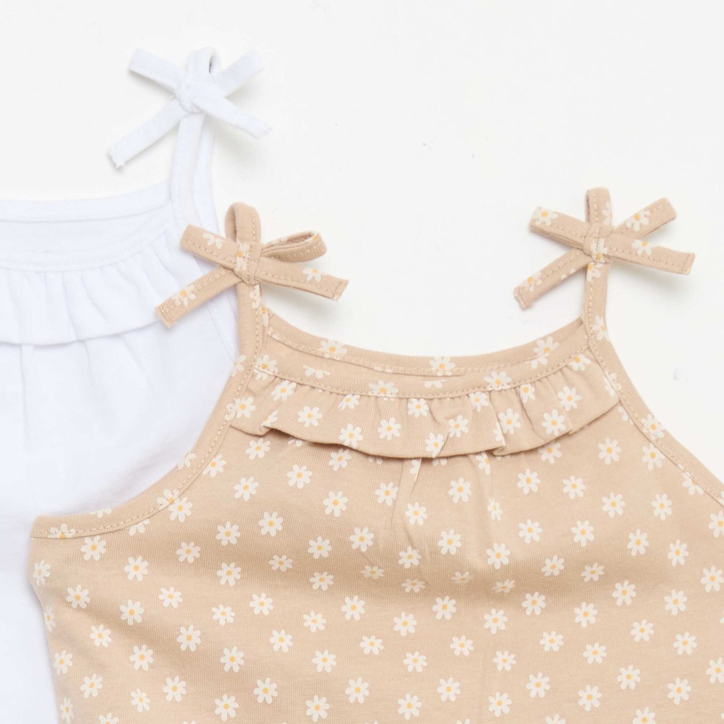 Pack of 2 Strap Tank Tops BEIGE