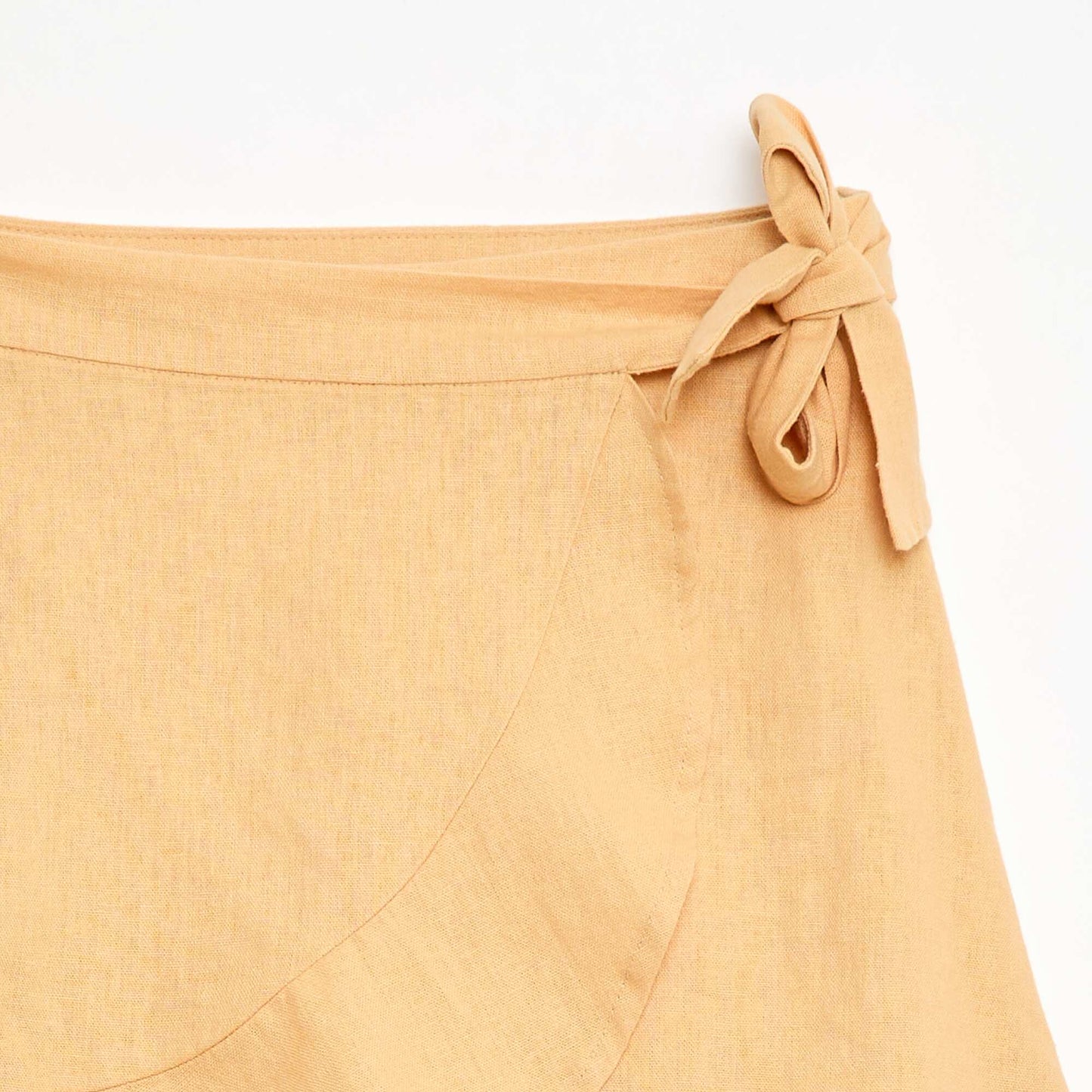 Mixed Linen Ruffle Skirt YELLOW