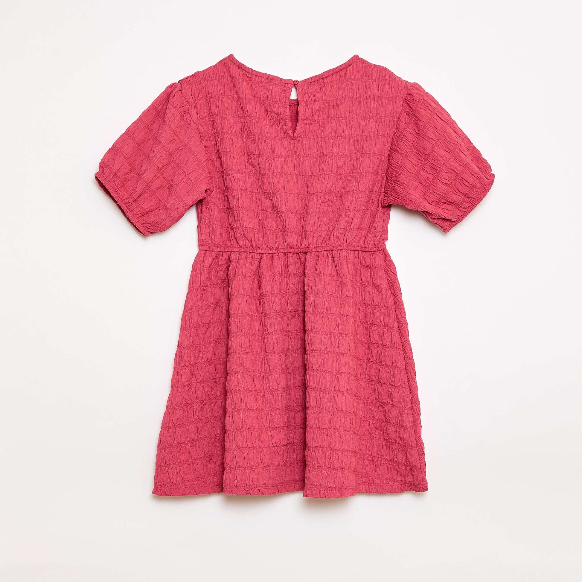 Lightweight Solid Dress with Short Sleeves PINK