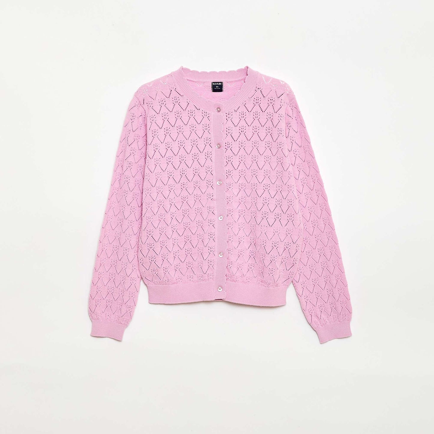 Fancy Openwork Knit Cardigan PINK