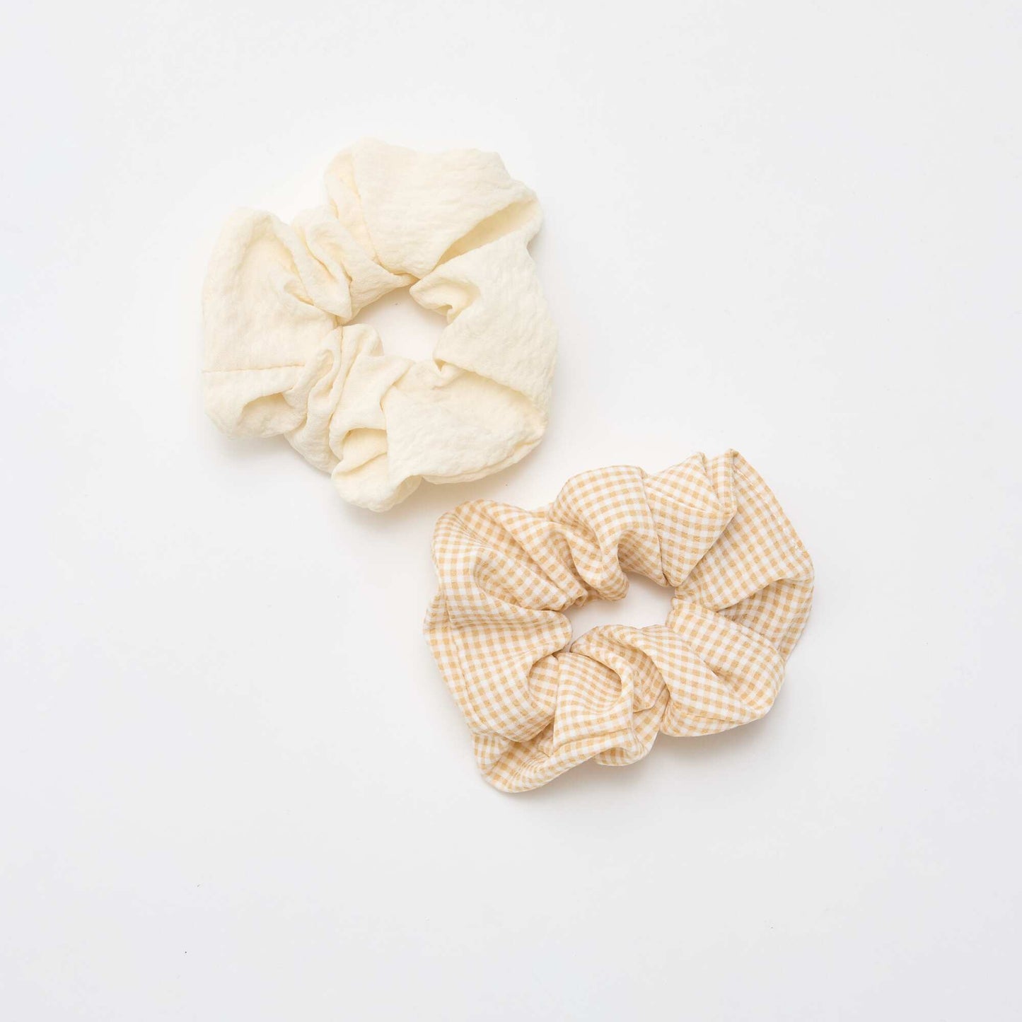 Set of 2 Large Scrunchies BEIGE