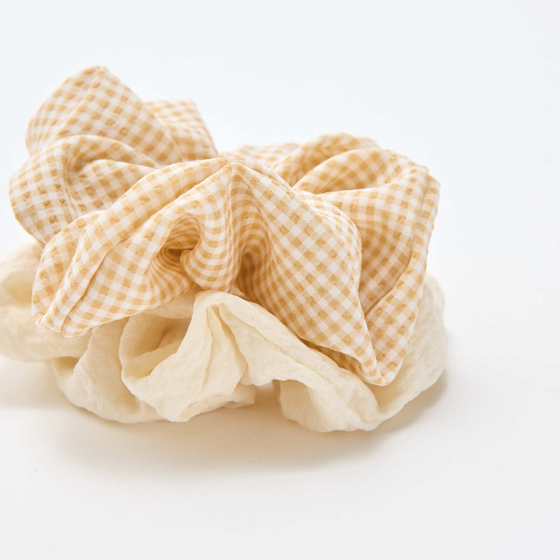 Set of 2 Large Scrunchies BEIGE