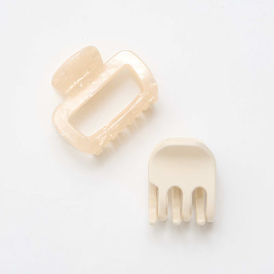 Set of 2 Fancy Claw Clips BEIGE
