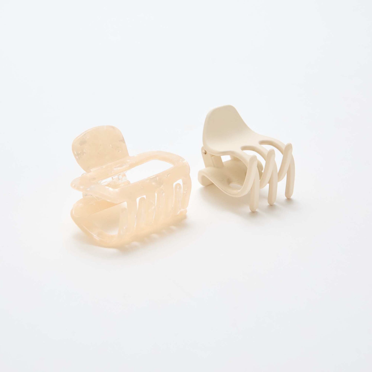 Set of 2 Fancy Claw Clips BEIGE