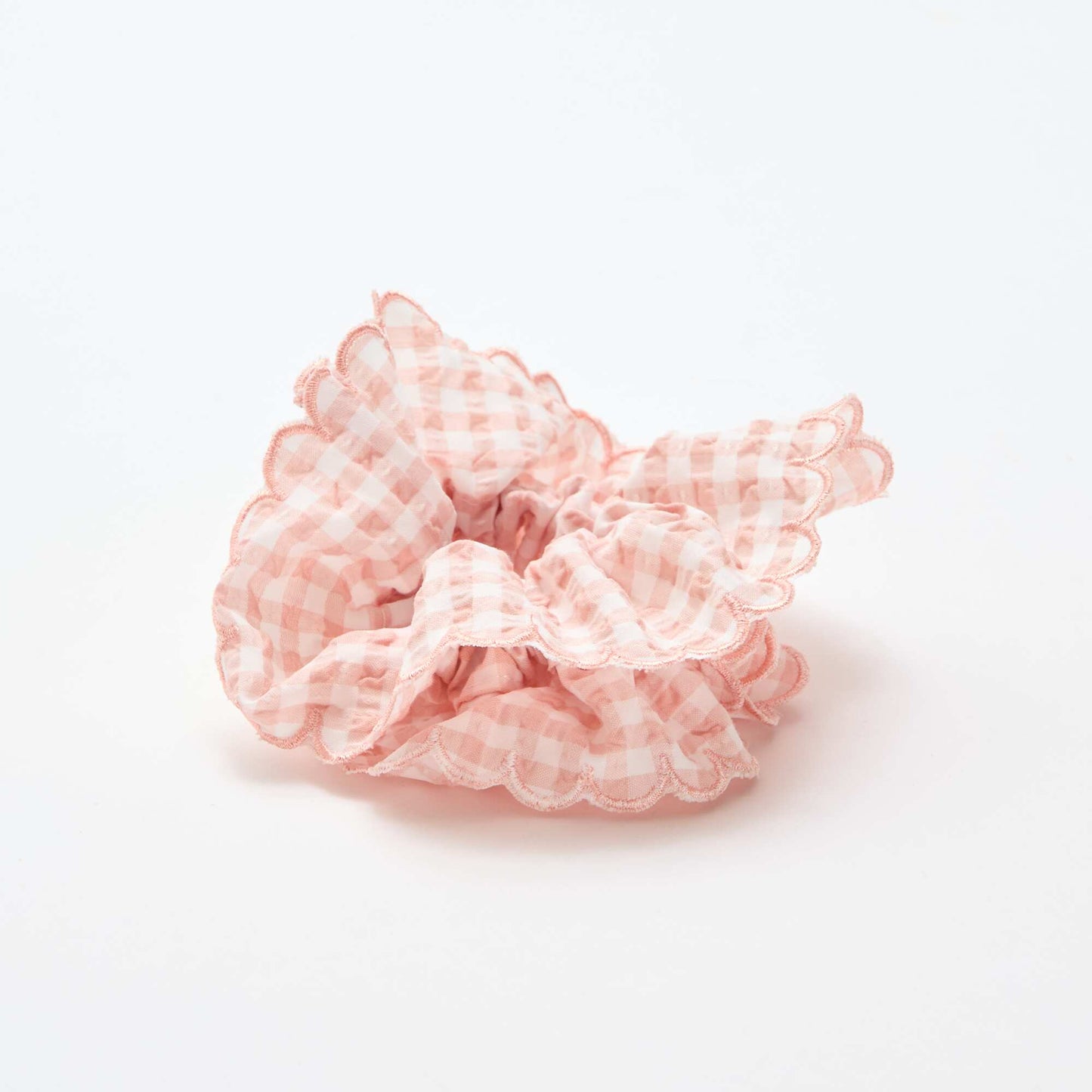 Oversized Gingham Check Scrunchie PINK