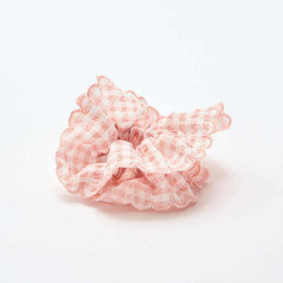 Oversized Gingham Check Scrunchie PINK