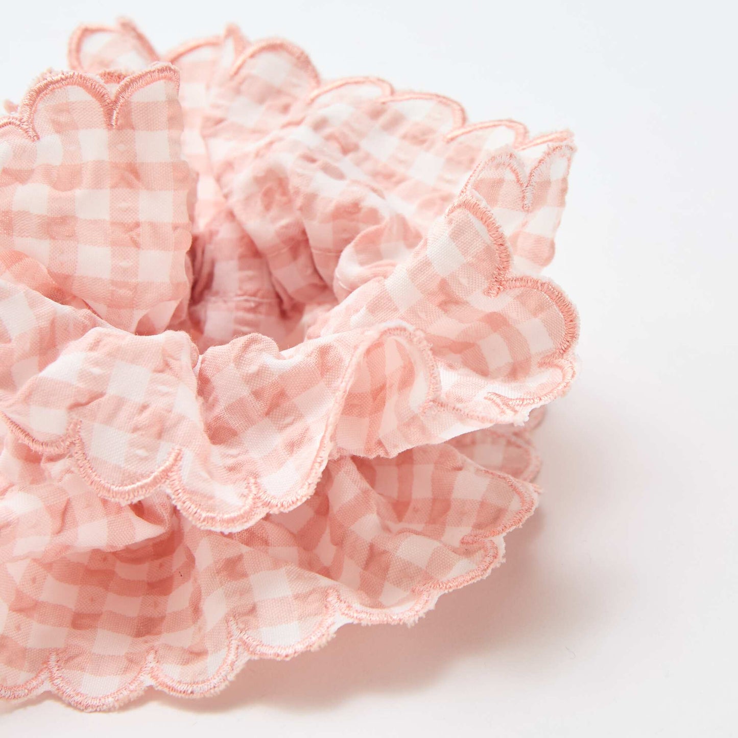 Oversized Gingham Check Scrunchie PINK