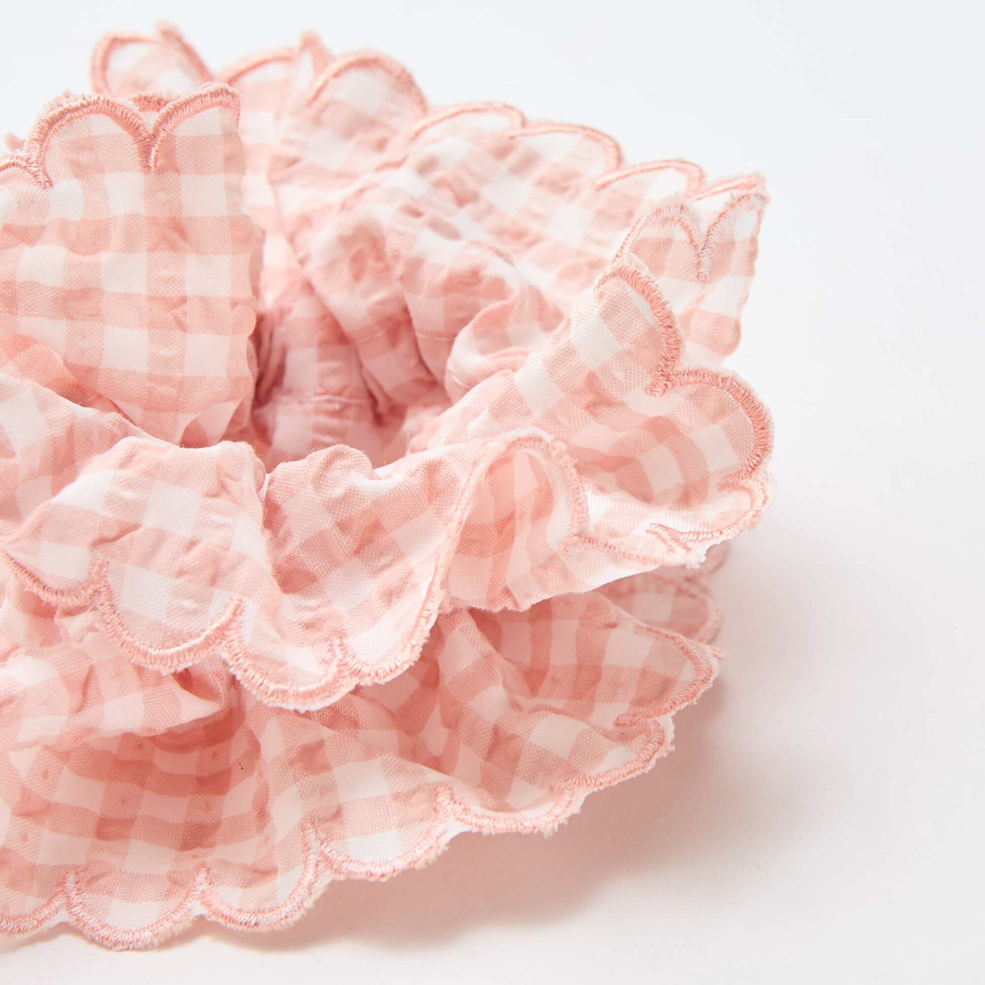 Oversized Gingham Check Scrunchie PINK