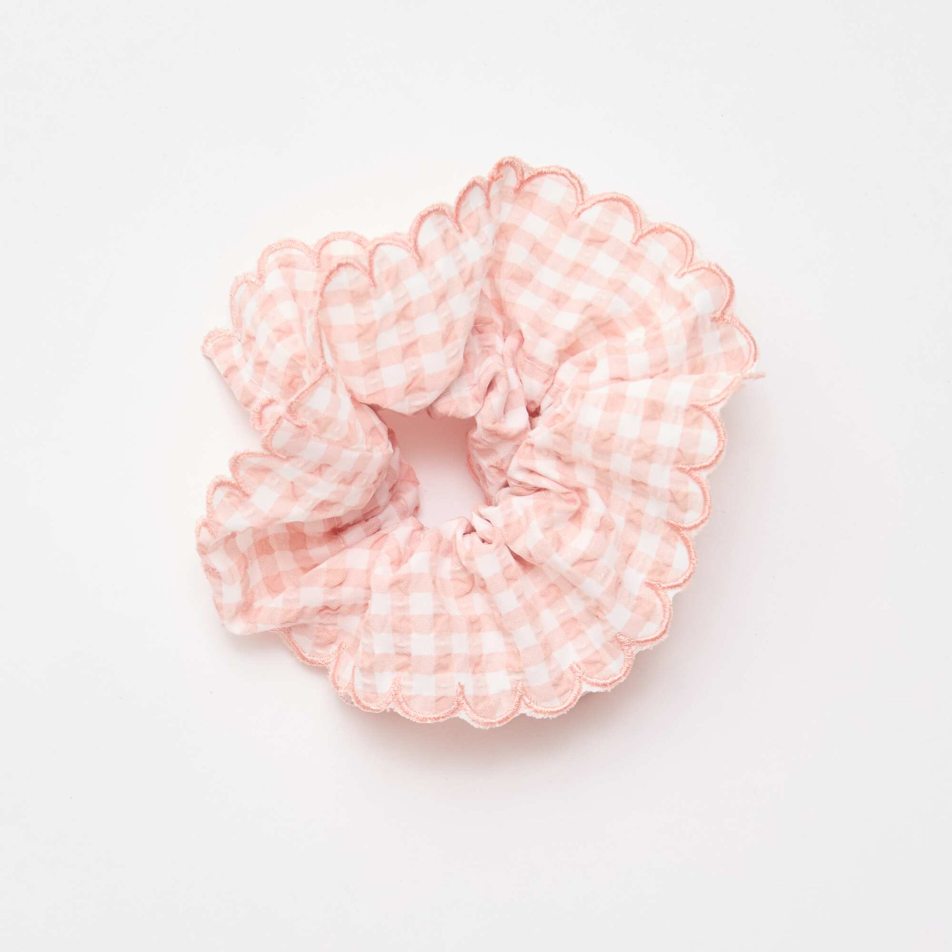 Oversized Gingham Check Scrunchie PINK