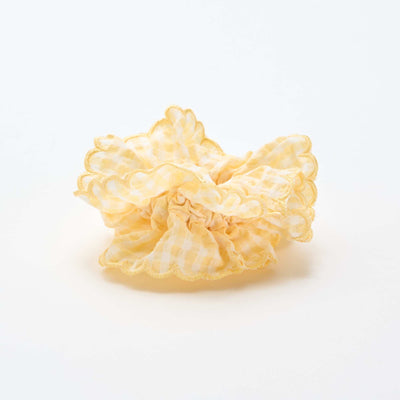 Oversized Gingham Check Scrunchie YELLOW