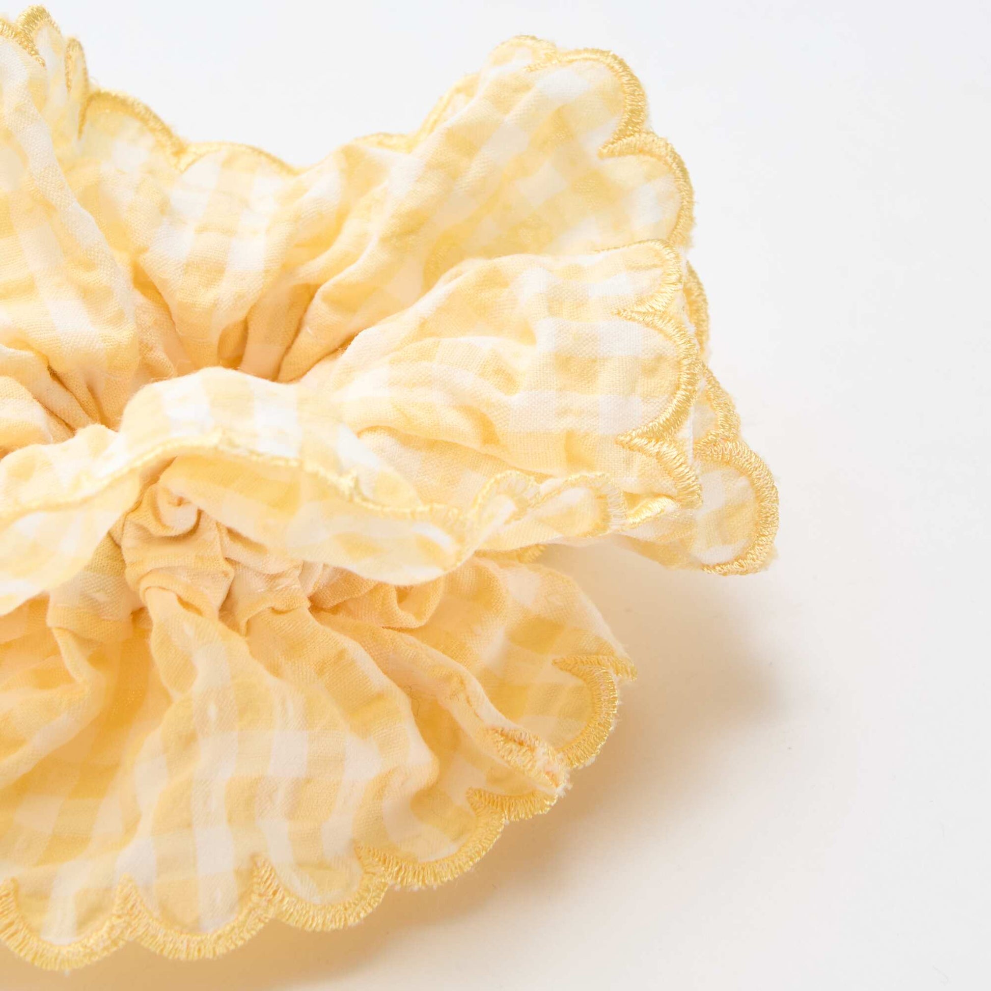 Oversized Gingham Check Scrunchie YELLOW