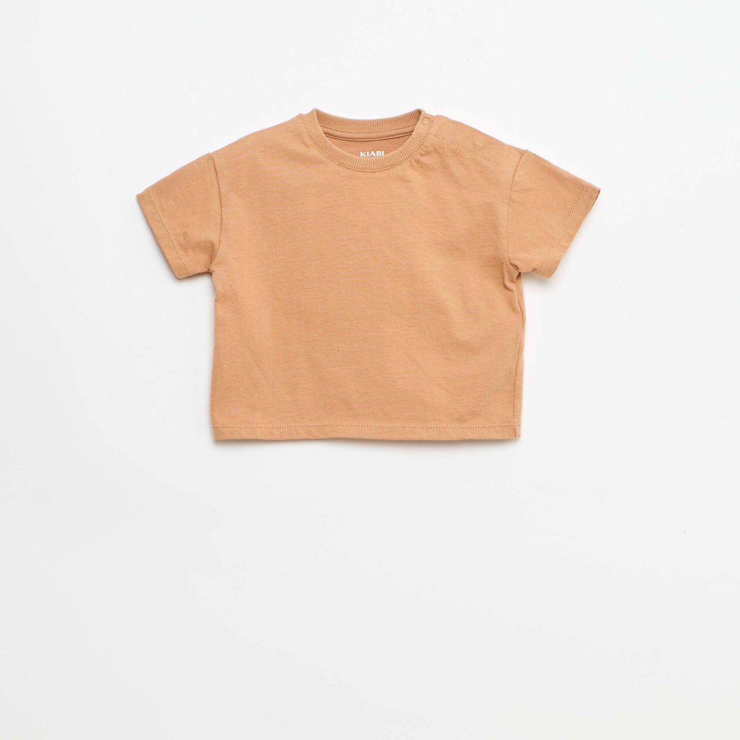2-piece T-shirt and Dungarees Set BROWN
