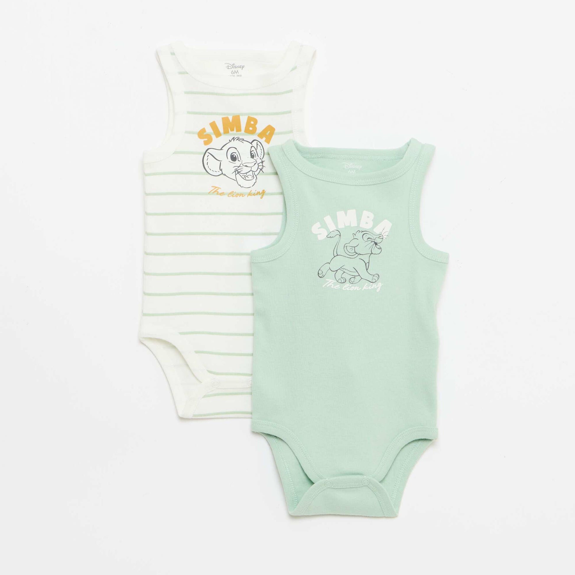 2-Pack Disney Sleeveless Bodysuits WHITE