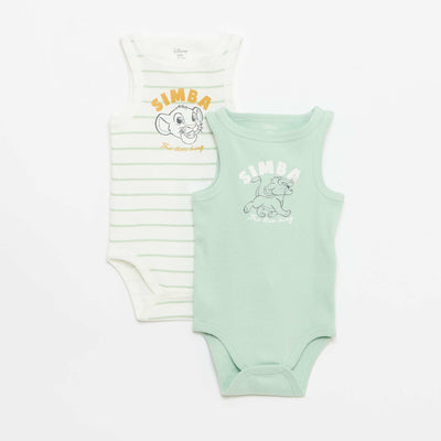 2-Pack Disney Sleeveless Bodysuits WHITE