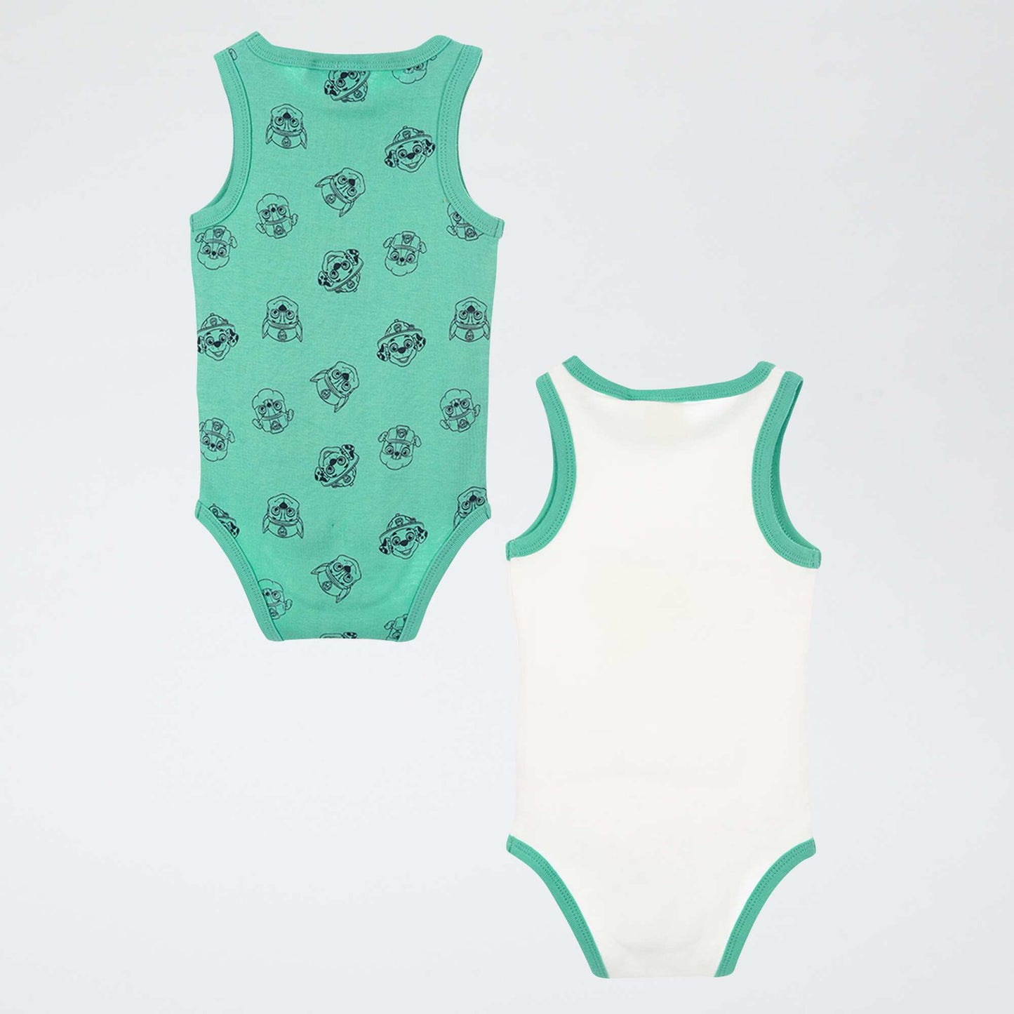 2-Pack 'Paw Patrol' Sleeveless Cotton Bodysuits GREEN