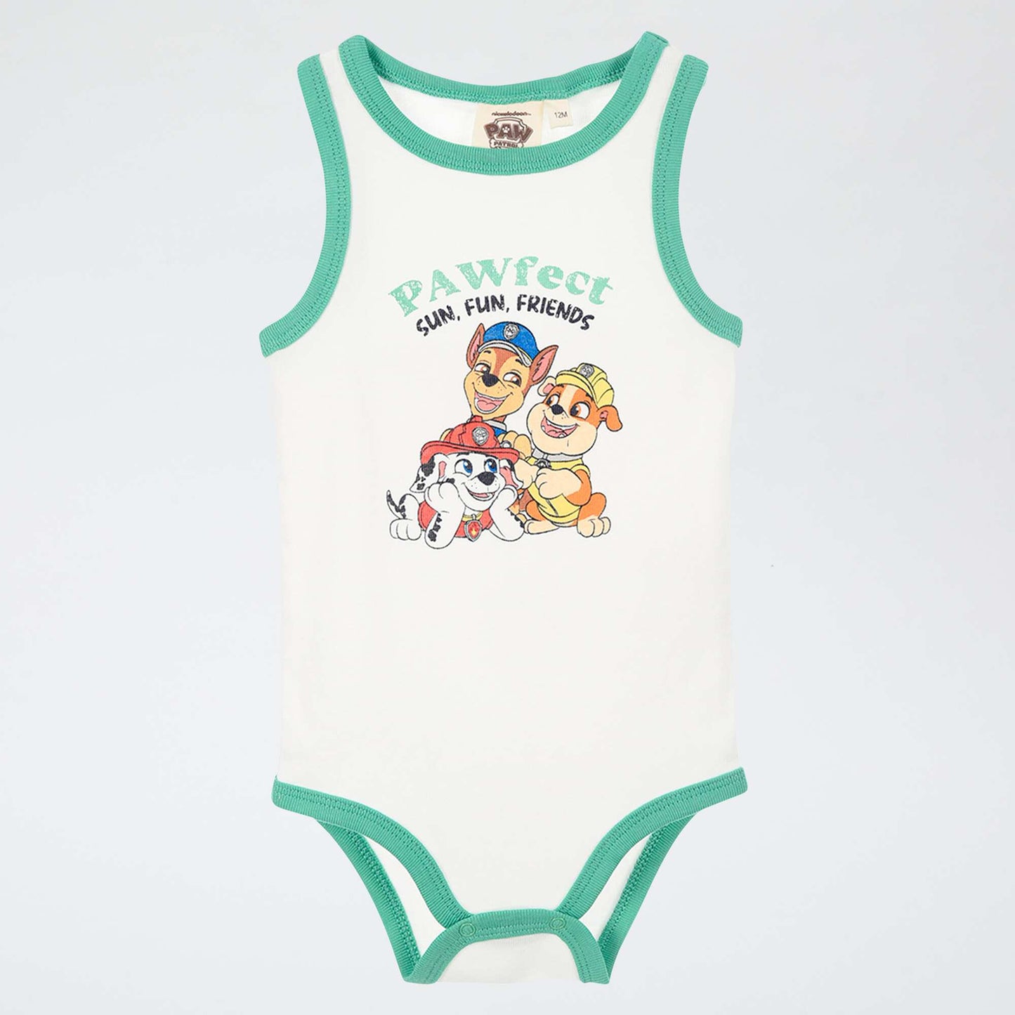2-Pack 'Paw Patrol' Sleeveless Cotton Bodysuits GREEN