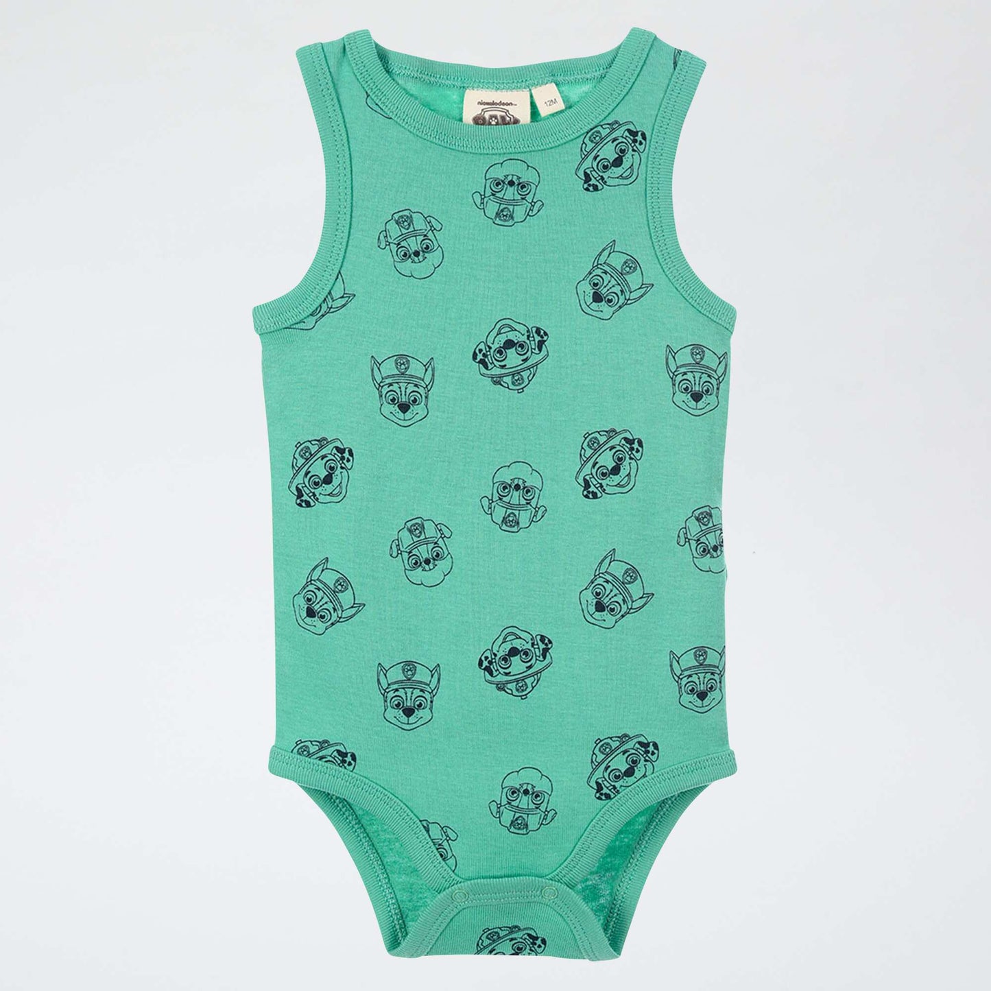 2-Pack 'Paw Patrol' Sleeveless Cotton Bodysuits GREEN