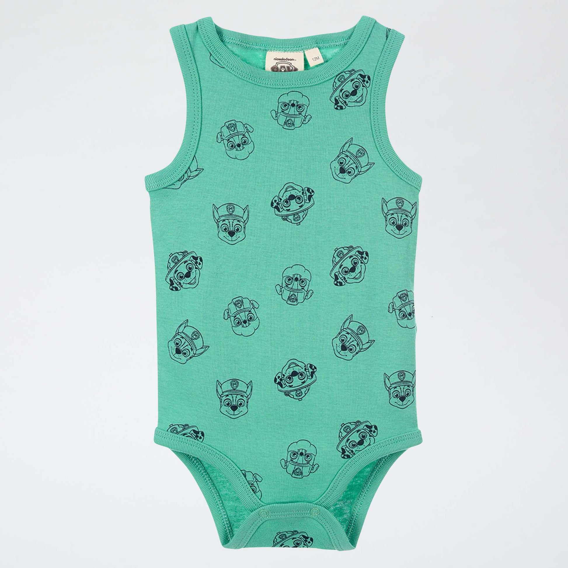 2-Pack 'Paw Patrol' Sleeveless Cotton Bodysuits GREEN
