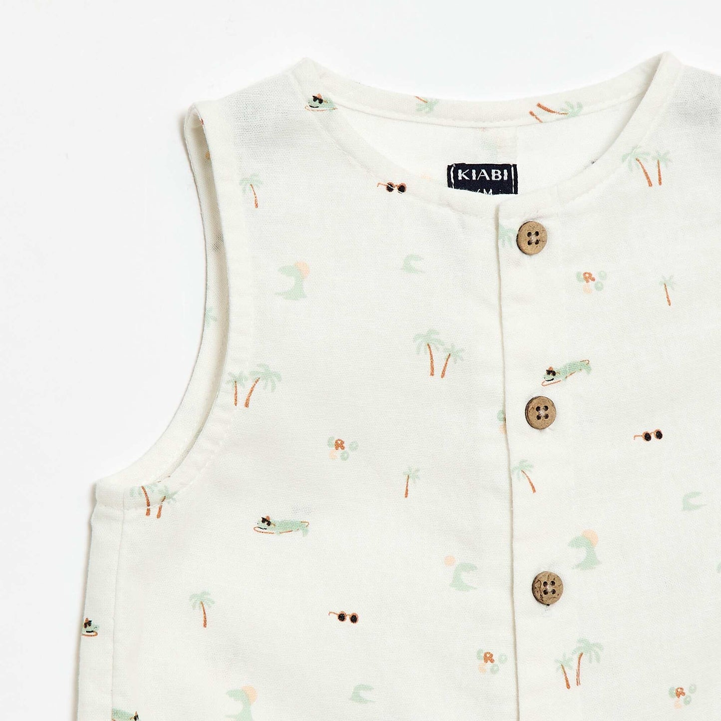 Cotton and linen playsuit WHITE