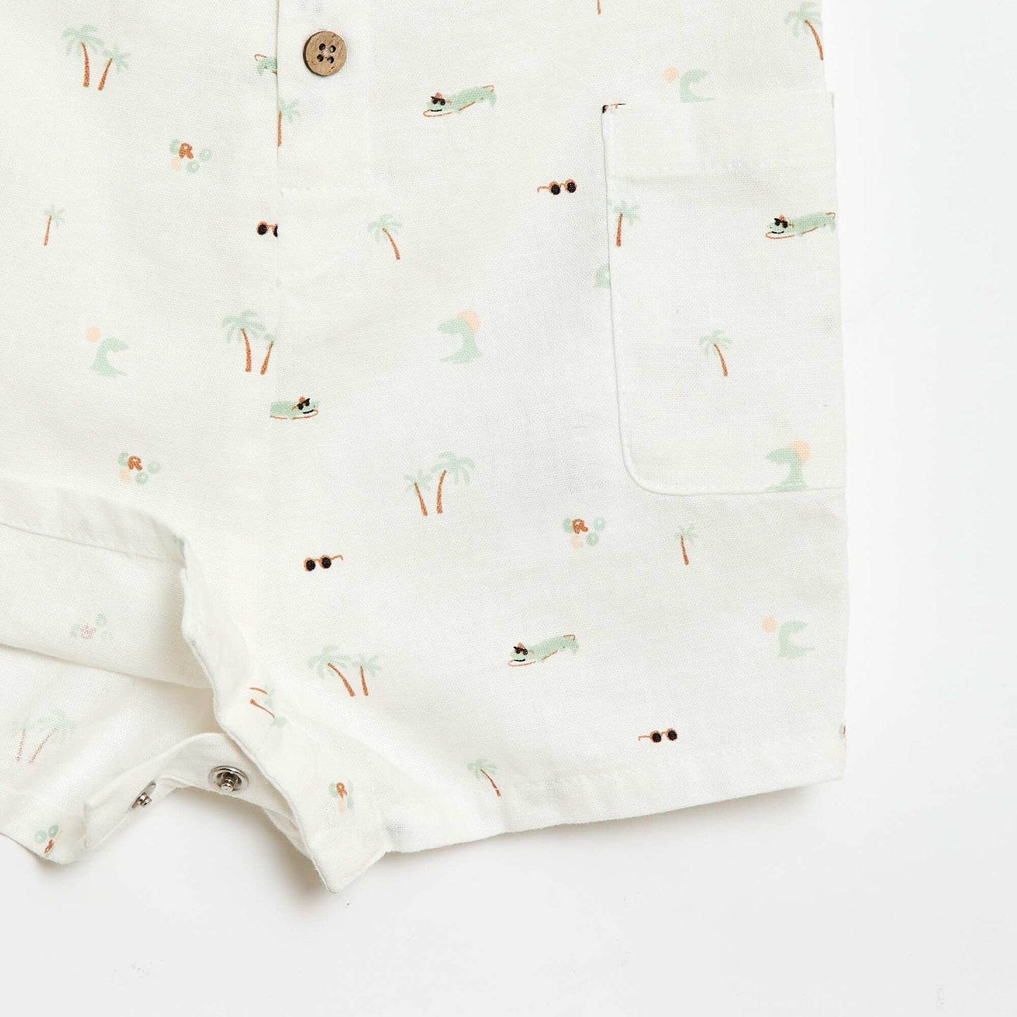 Cotton and linen playsuit WHITE