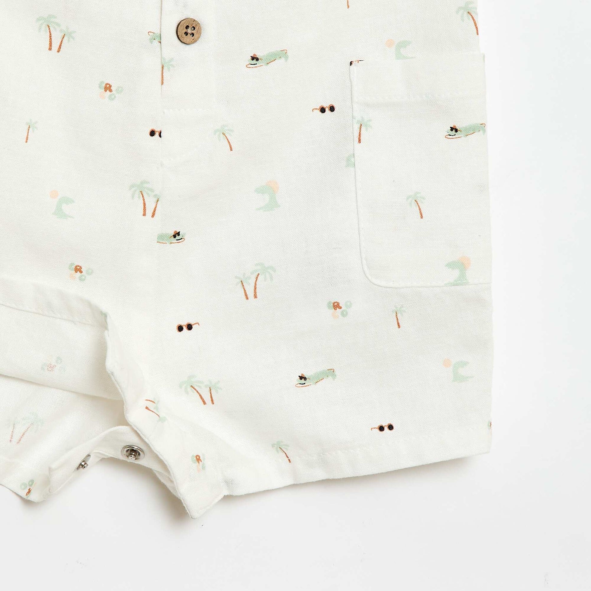 Cotton and linen playsuit WHITE