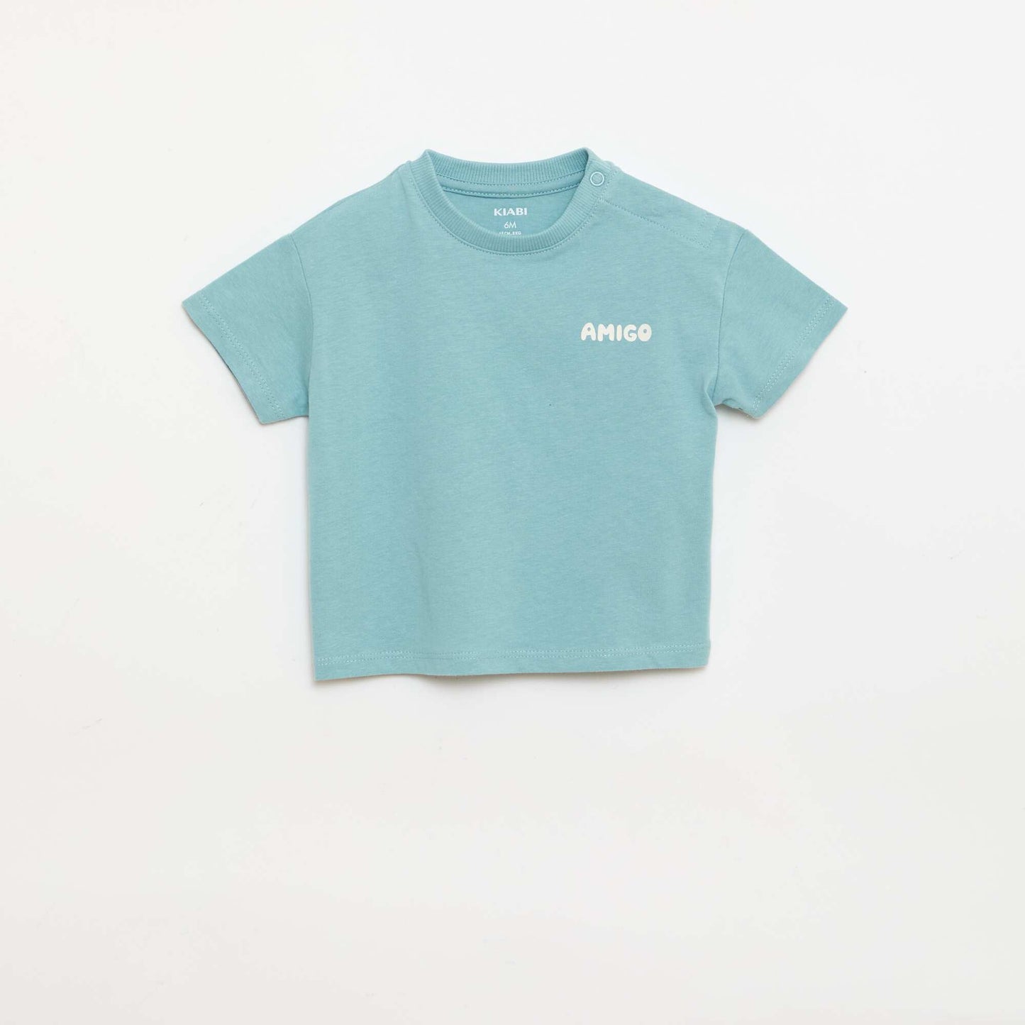 Set of 2 short-sleeved cotton jersey T-shirts BEIGE