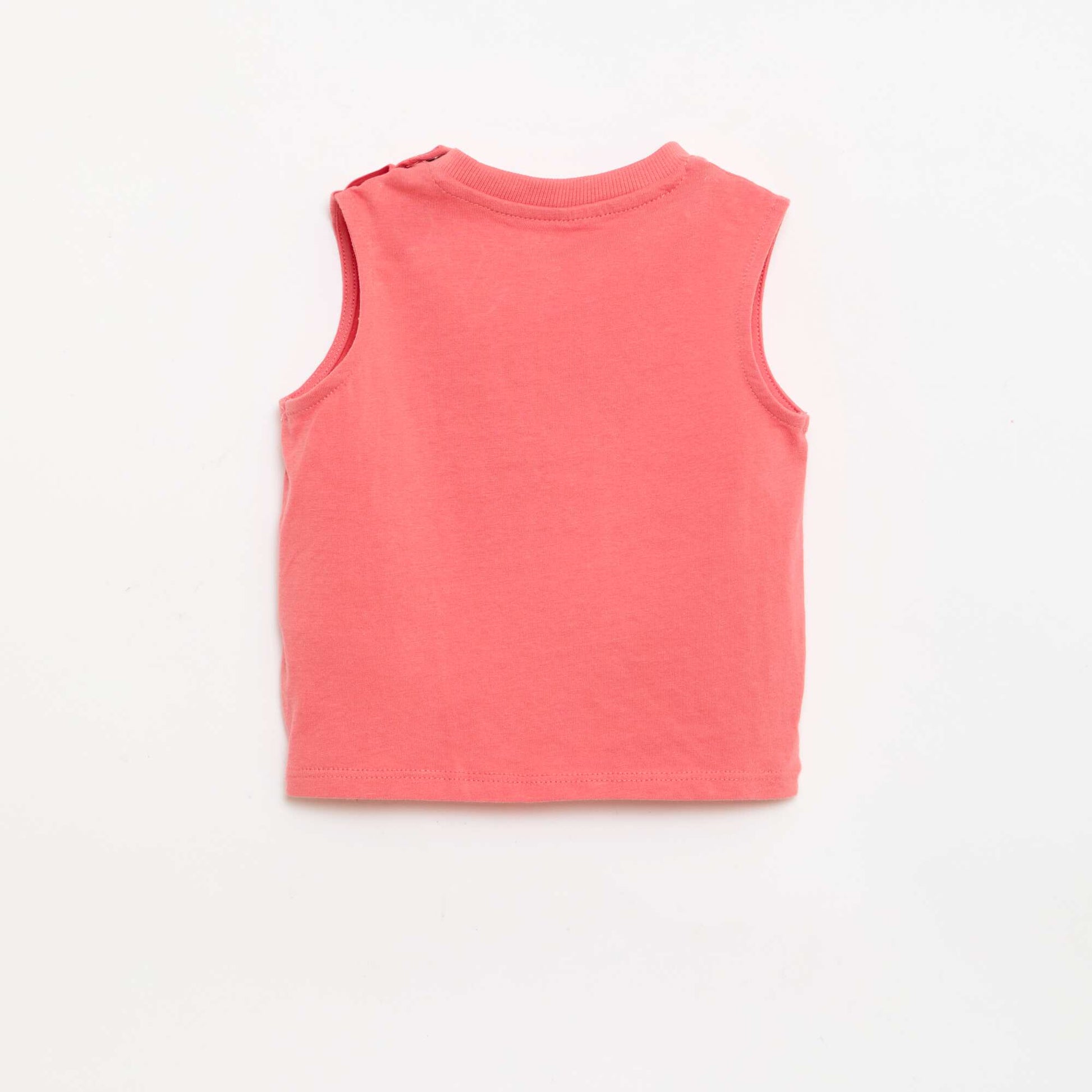 Cotton Jersey Tank Top with Chest Pocket ORANGE