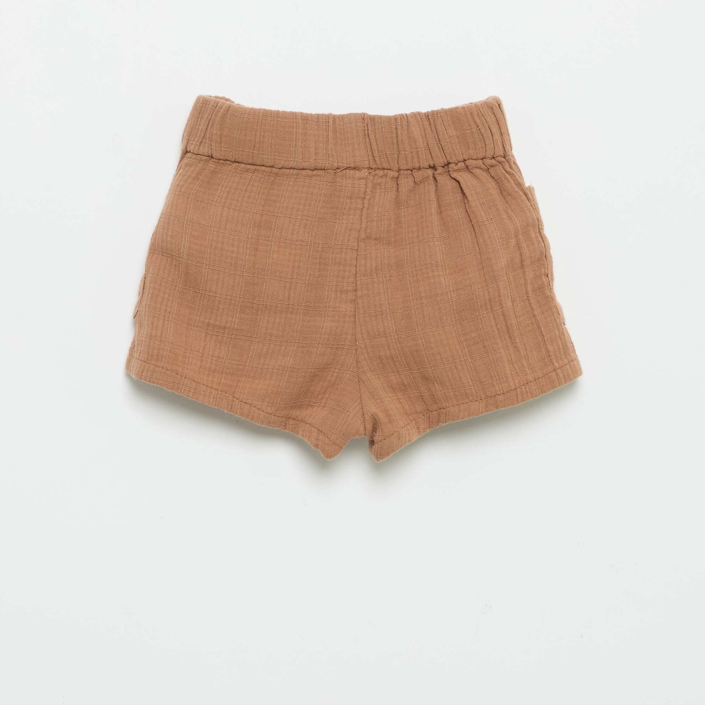 Cotton Shorts with 2 Patch Pockets BROWN