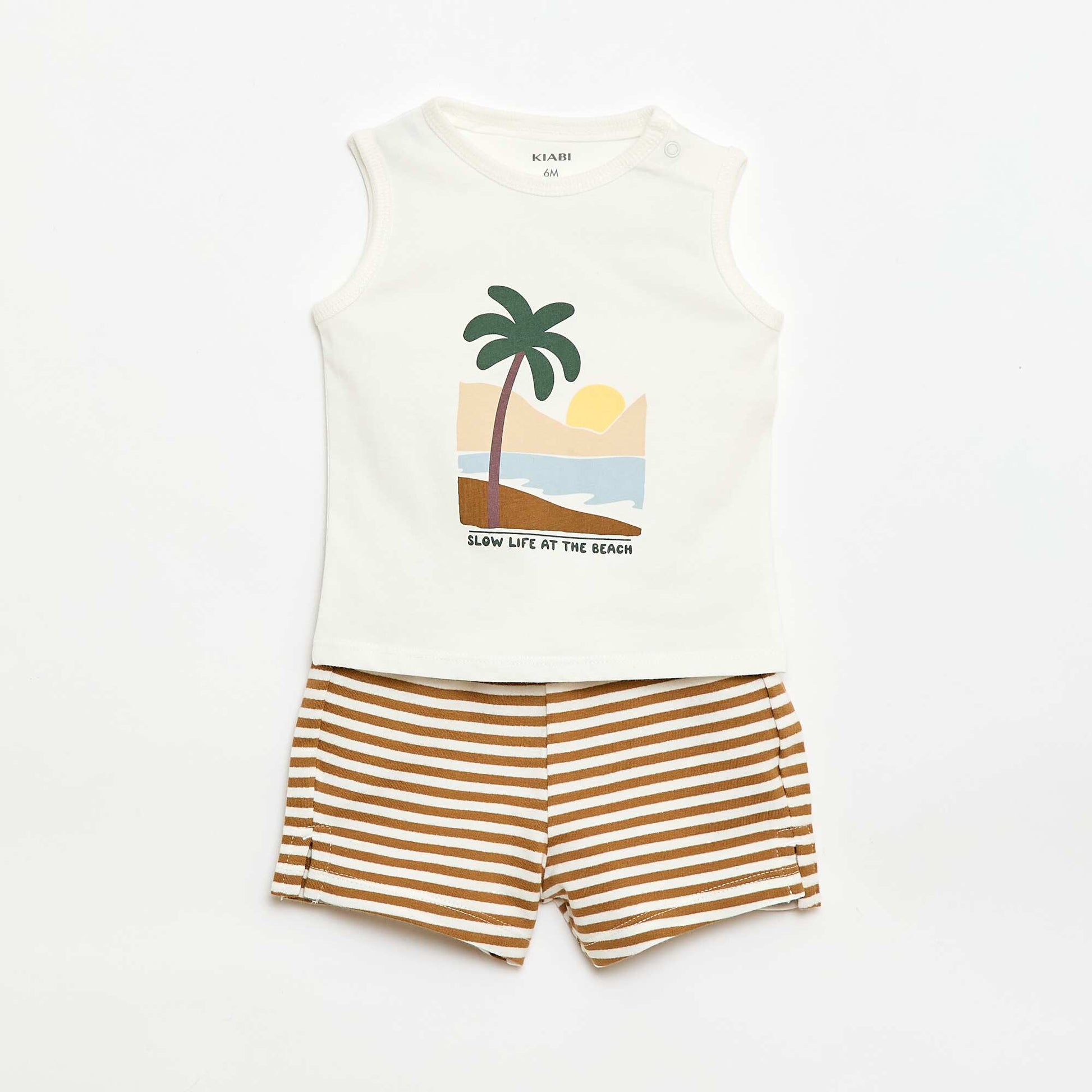 2-Piece Tank Top & Shorts Set WHITE