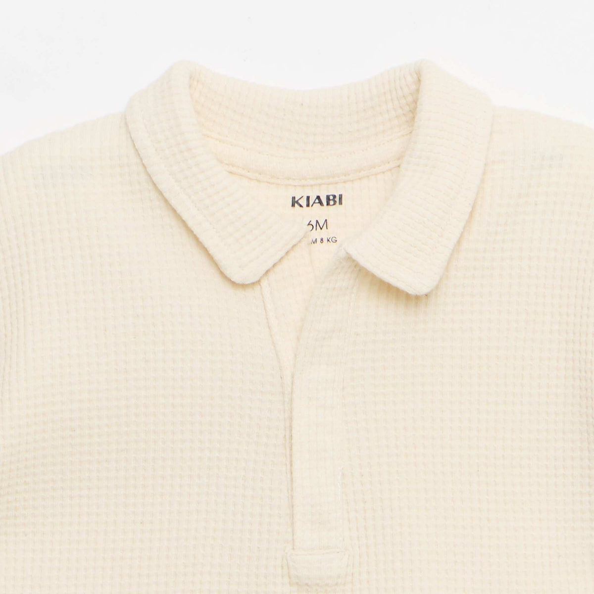 2-piece set - polo + shorts in waffle knit WHITE