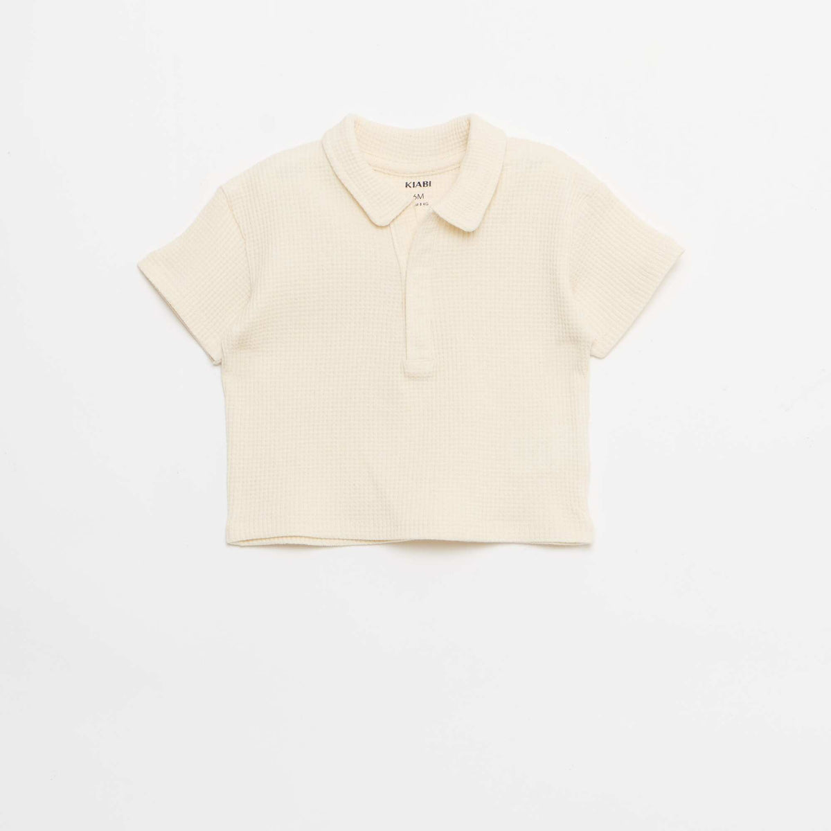 2-piece set - polo + shorts in waffle knit WHITE