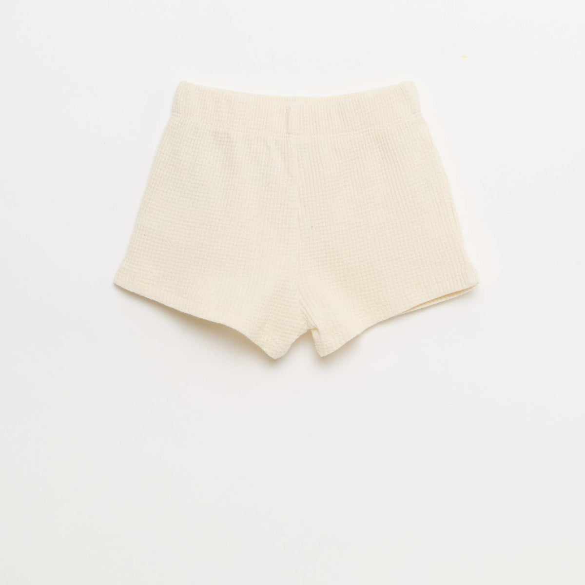 2-piece set - polo + shorts in waffle knit WHITE