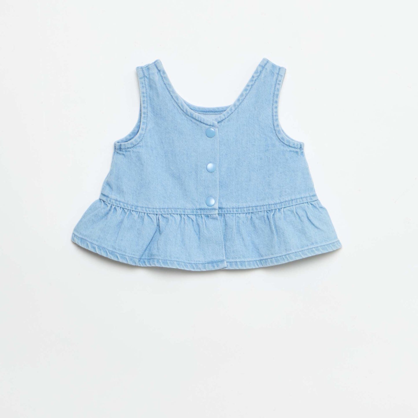 Denim shorts and T-shirt 2-piece set BLUE