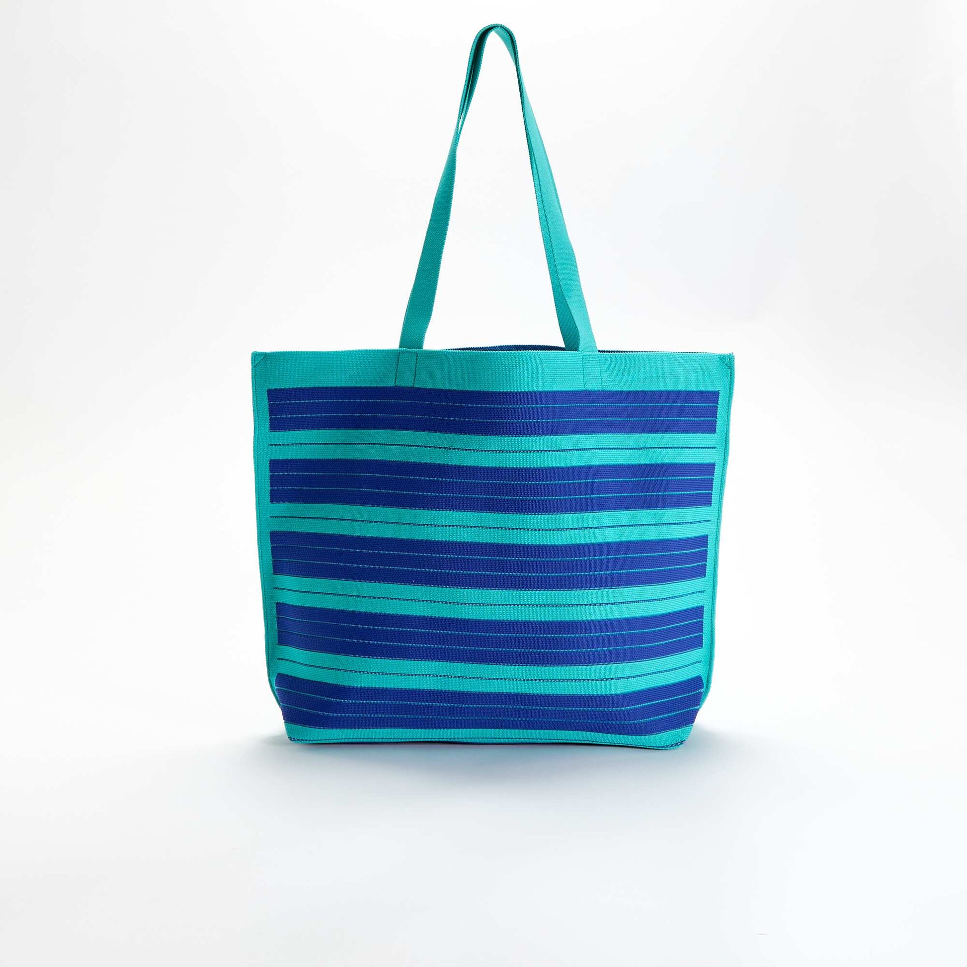 Large Striped Tote Bag BLUE