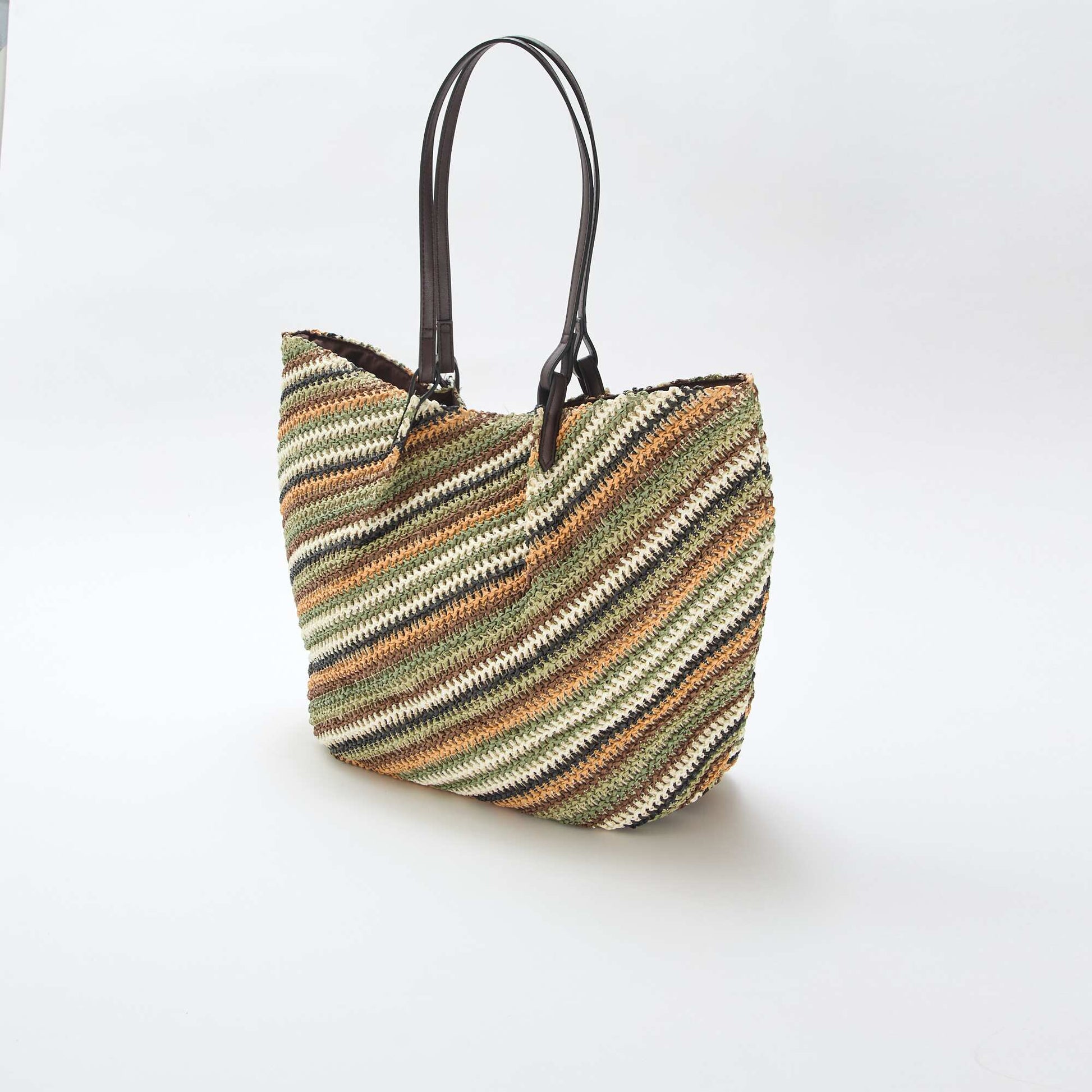 Straw tote bag GREEN