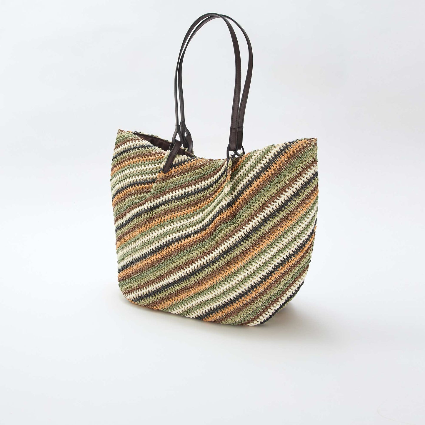 Straw tote bag GREEN