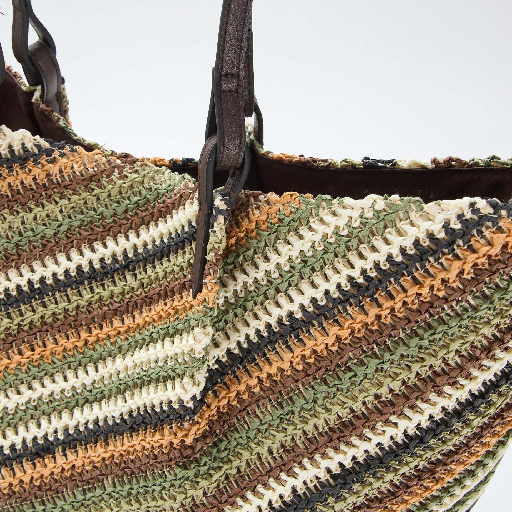 Straw tote bag GREEN