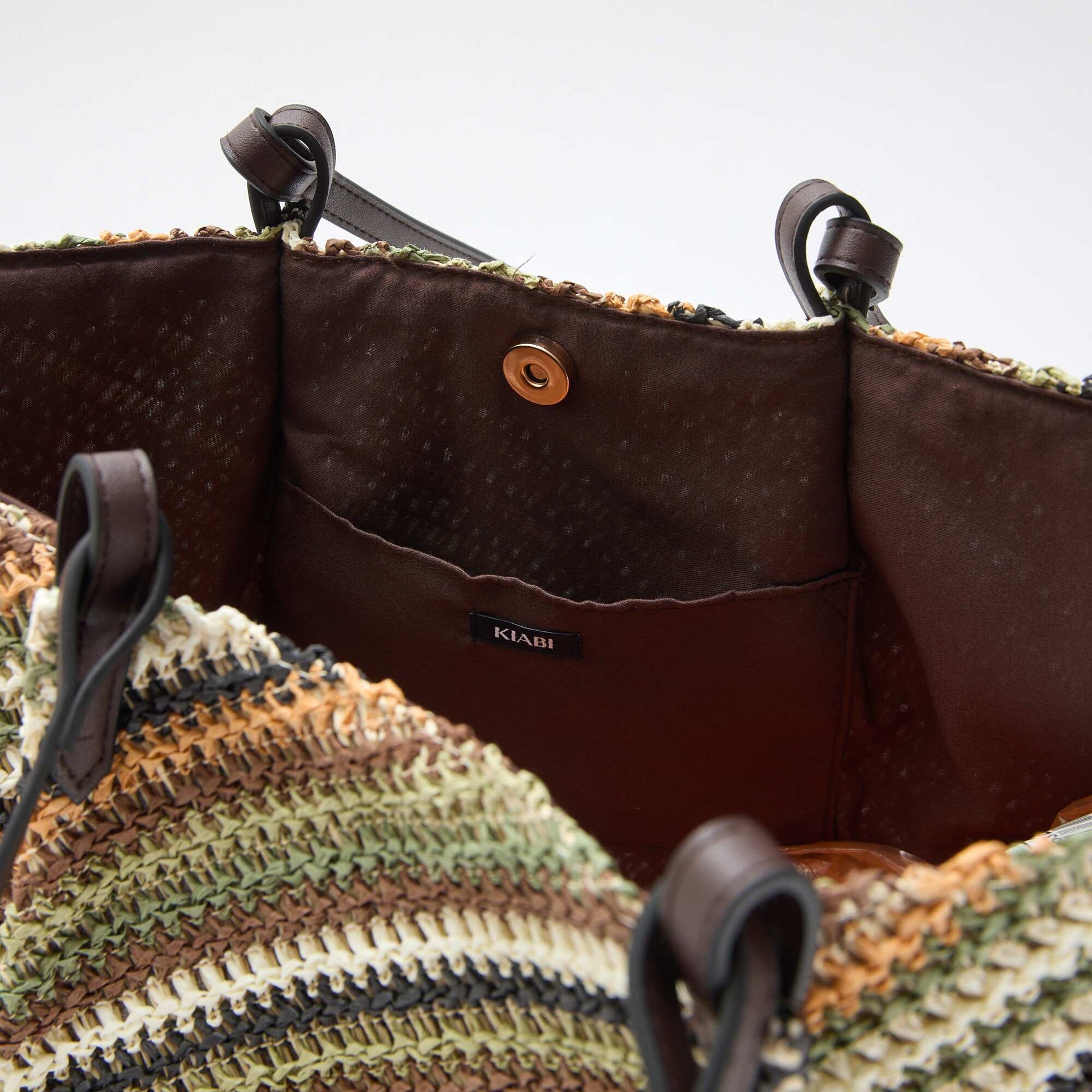Straw tote bag GREEN