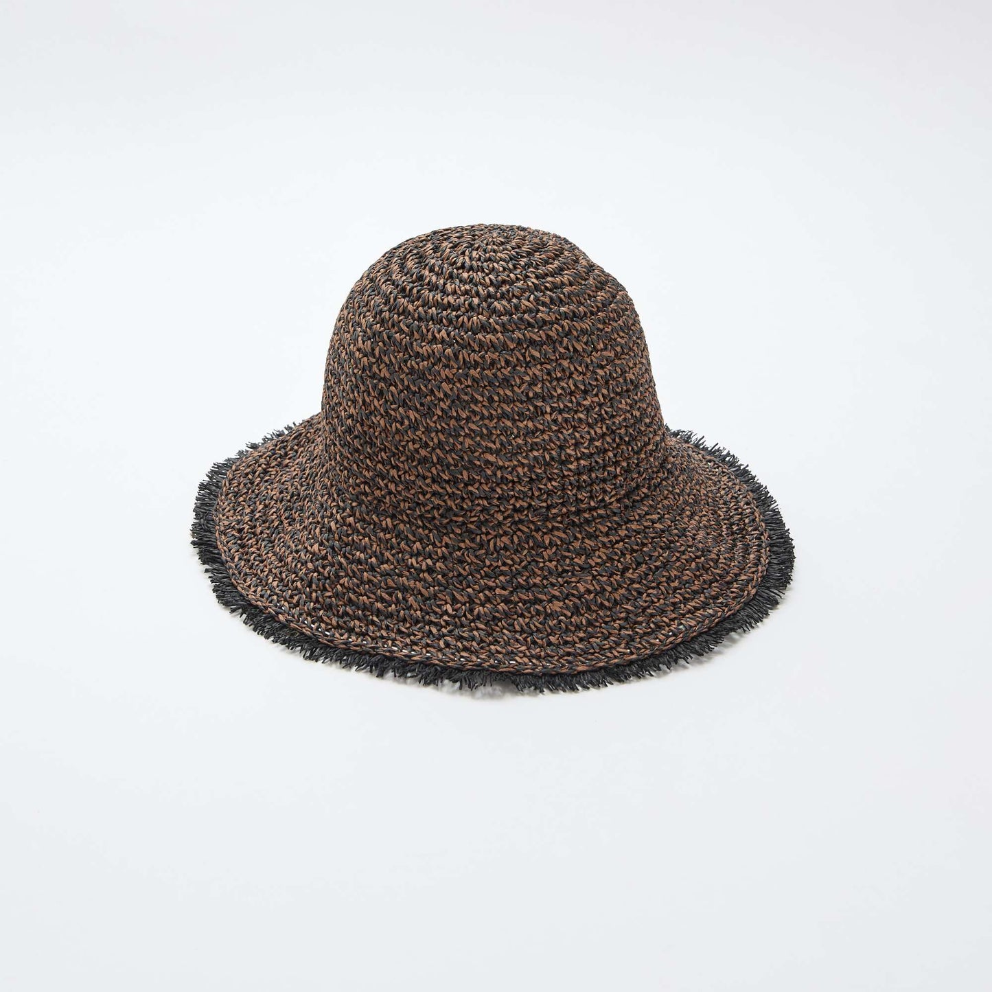 Straw Cloche Hat BROWN