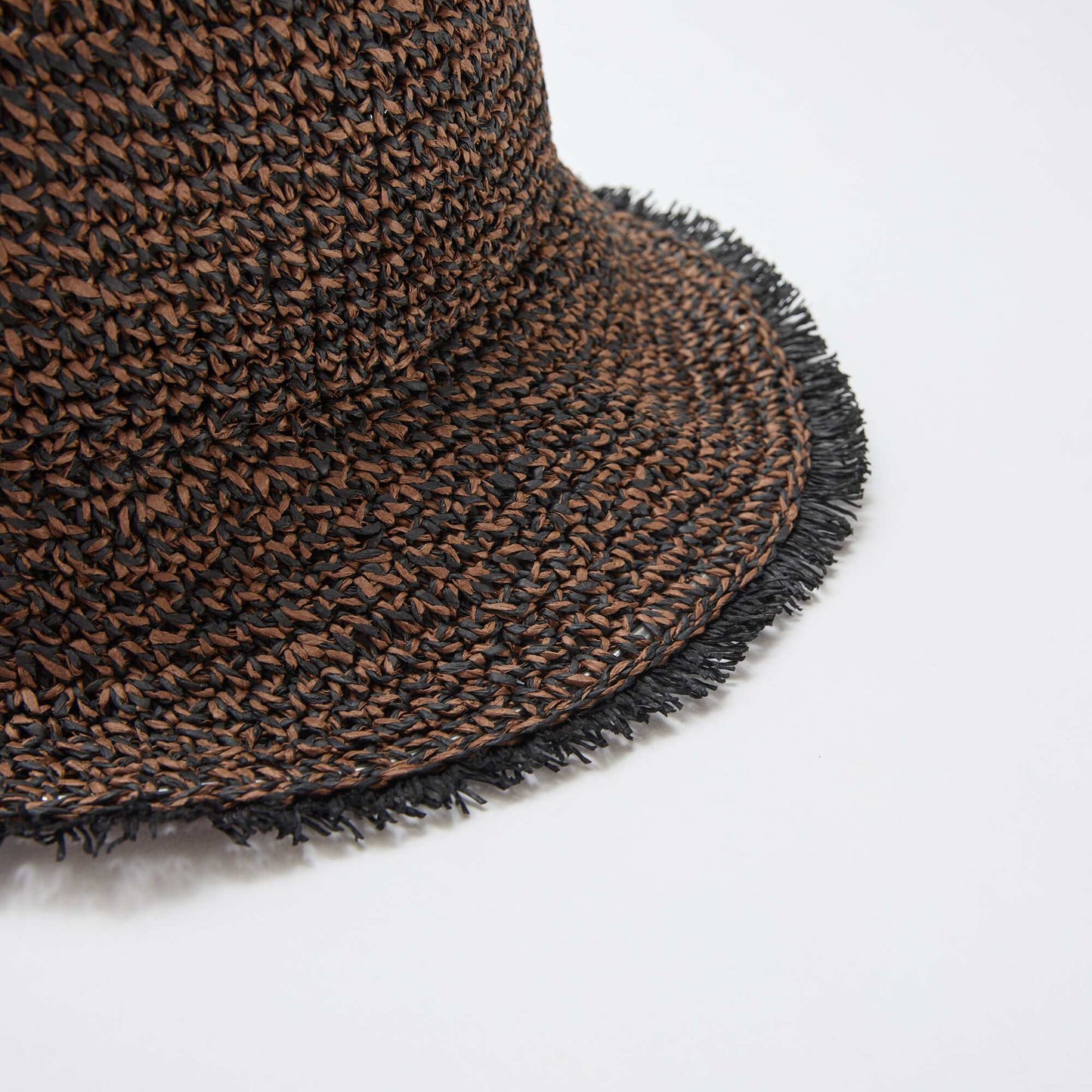 Straw Cloche Hat BROWN