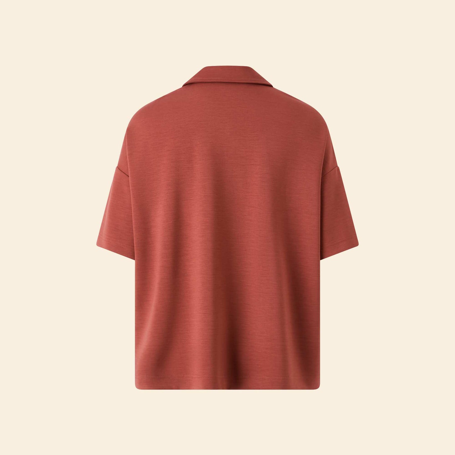 Oversized Sports Polo Shirt BROWN
