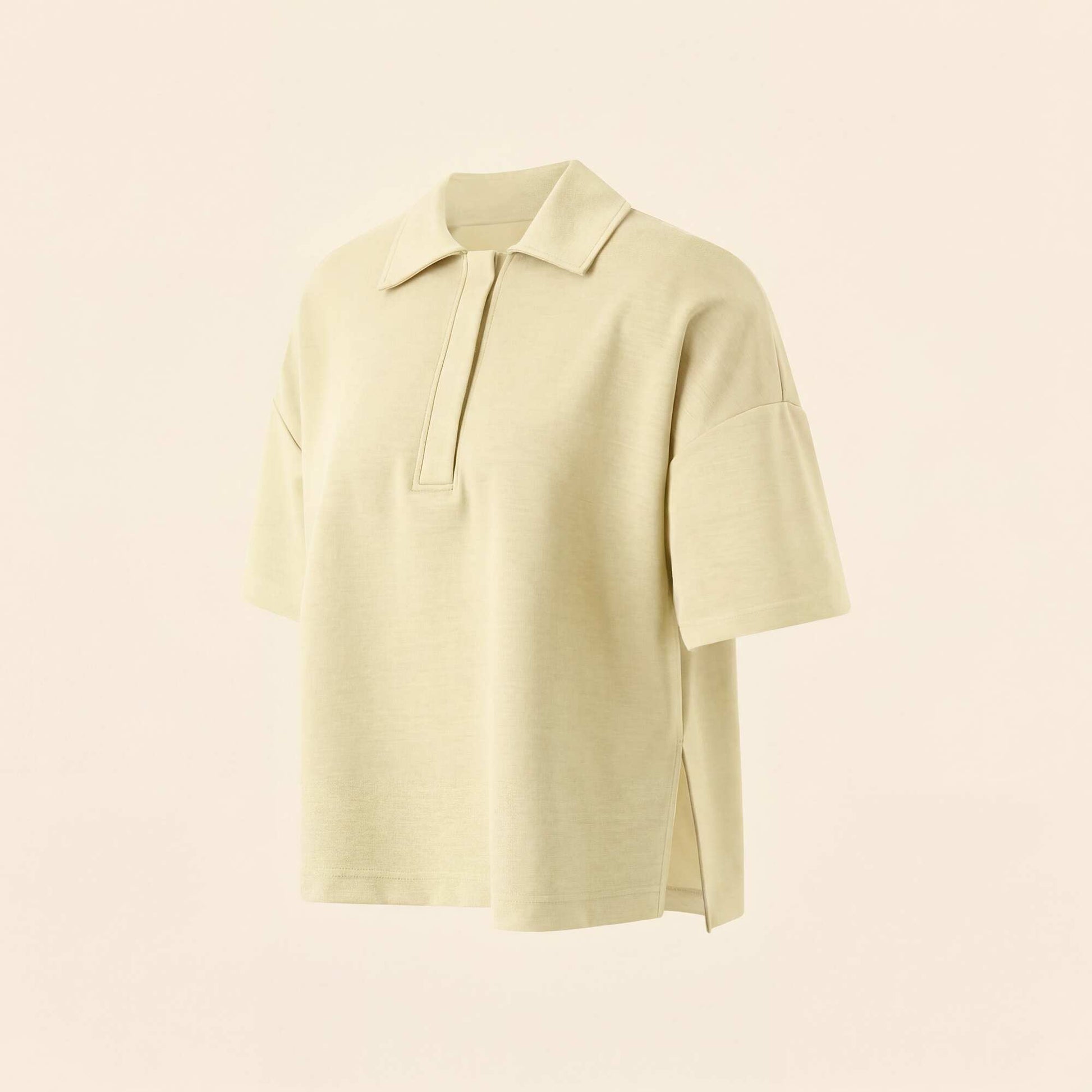 Oversized Sports Polo Shirt YELLOW