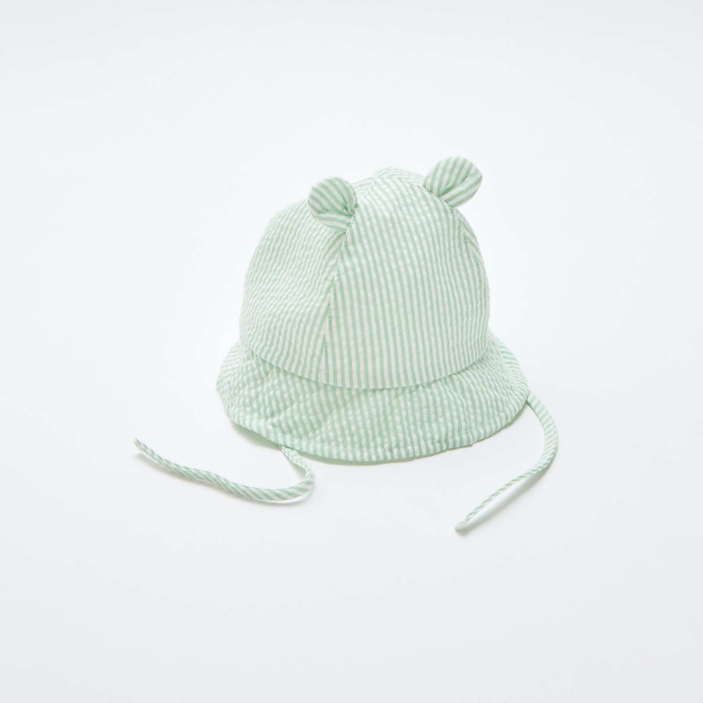 Striped Bucket Hat with Little Ears GREEN