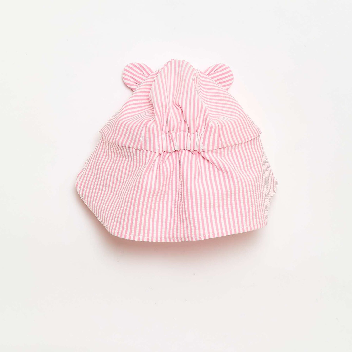 Striped Cap with Neck Flap and Ears PINK